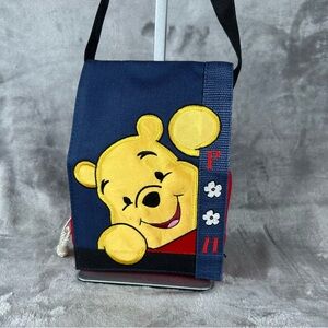 Disney Winnie the Pooh Crossbody Purse Bag Flowers Vintage Y2K Red & Blue